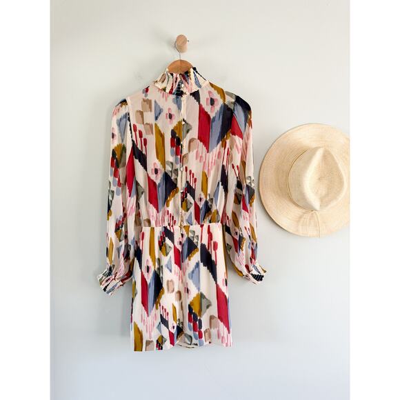 Sézane Sezane | NWT Palerme Dress in Ikat Rainbow | Sz 34 / US Sz 2 - Picture 10 of 13